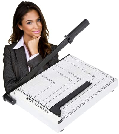 Ediesi, Papierschneider, A4, Schneidemaschine, Papierschneidemaschine, Hebelschneider, Schere für Papier und Fotos, Manuell, höchste Präzision, 4 Farben erhältlich (Weiß, A4)