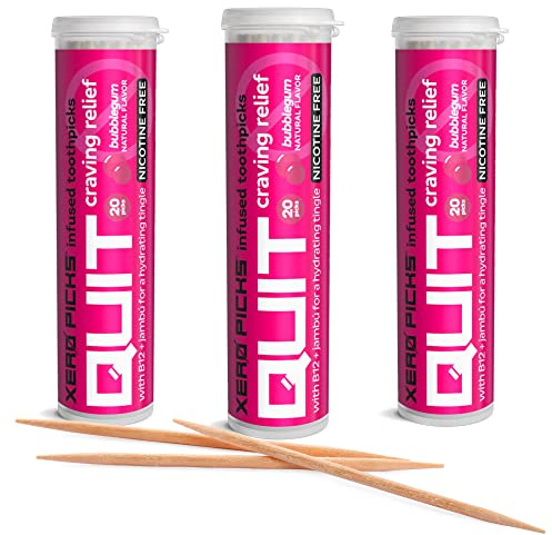 Xero Picks Infused Flavored Toothpicks zu helfen, das Rauchen aufzugeben - NICOTINE FREE (Kaugummi, 3 Pack)