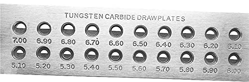 20 agujeros carburo de tungsteno alambre Drawplate para la joyería que hace la forma redonda 5.1-7.0m m