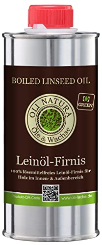 OLI-NATURA Leinöl-Firnis, biologischer Holzschutz, lebensmittelecht-zertifiziert, 0.25L, farblos - natur
