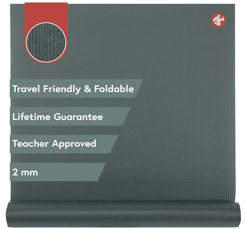 Manduka Pro - Tappetino da yoga da viaggio, 2 mm, pieghevole e adatto ai viaggi, lunga durata, approvato dagli insegnanti, struttura igienica