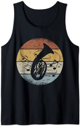 Tenorhornist Orchester Musiker Noten Retro Tenorhorn Tank Top