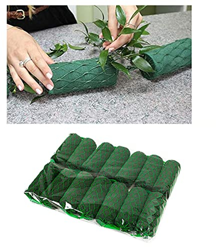 TORBYU 14 Stück Schaumstoff Rund Grüne Steckmasse für Blumen Netz Girlande Steckschaum Blumen Steckschwamm DIY zum Basteln, Blumen Stecken, Gesteck Deko, Hochzeit Frischblumen Kunstblumen
