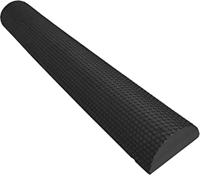 chiwanji Halbrunde Schaumstoffrolle, Halbrolle aus Schaumstoff, 200 kg tragend, Balance, langlebiger, Halbrunder Schaumstoffrollenhals für Damen und Herren, Schwarz 90 cm x 7,5 cm