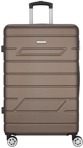 NOWI Hartschalenkoffer XL Groß - 100L Volumen - 158cm Gurtmaß - 8 Rollen 360° drehbar - Leichter Koffer mit Zahlenschloss & Teleskopgestänge - Reisekoffer mit Rollen, Trolley (Bronze, XL)