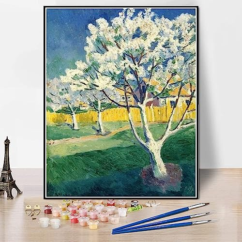 Malen nach Zahlen für Erwachsene, Apfelbaum in Blüten, Malerei von Kazimir Malevich Arts Craft für Heimwanddekoration