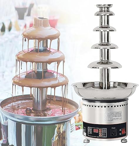 FLTRGO Fontaine à Fondue au Chocolat, Machine à Fontaine à Chocolat 4/5/6/7 Niveaux Machine à Fontaine à Chocolat électrique Ensemble à Fondue au Chocolat pour Fraises, Cerises, Guimauve