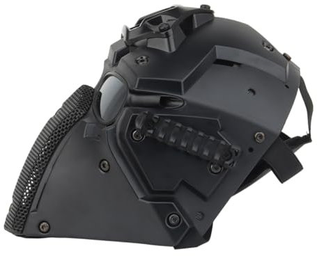 Happyyami 1ensemble Casque De Protection Complet pour Cyclisme Plein Air Casque De Cosplay Modulaire Aux Chocs Respirant Et Accessoire De Jeu Noir