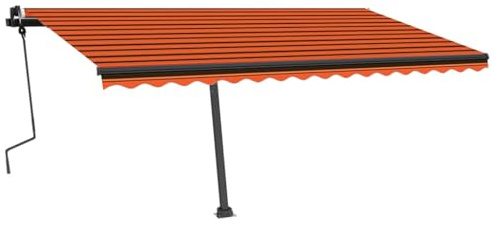 Terassenüberdachung Vordach für haustür Balkonmarkise Gelenkarmmarkise Einziehbar mit LED 450x350 cm Orange und BraunGeeignet für Terrassen, Balkone, Veranden