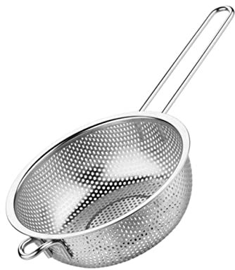 ABOOFAN Colino Acciaio Resistente Con Manico Singolo Scolapasta Rete Fina Multiuso Per Lavaggio Riso Verdure e Pasta Design Ampio e Sicuro Per Drenaggio Rapido in Cucina