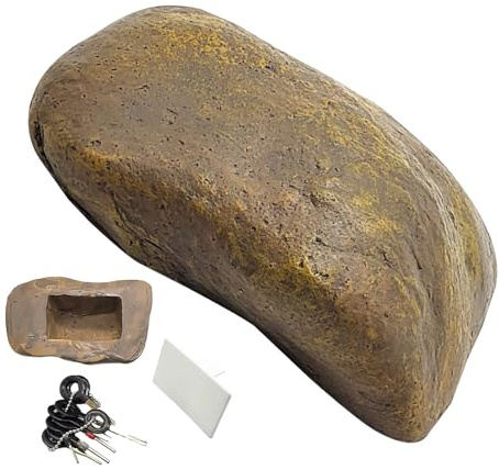 Garden Key Box Rock - Fake Stone Feels And Looks Like A Real Stone | Waterproof Fake Rock Simulate Stone Key Case | High Simulation Stone Key Box | Hider Decoration Safe Holder Stone For Keys, Cash