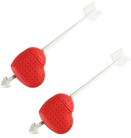 Alipis 2pcs Silicone Arrow Heart Shape Loose Leaf Tea Infuser Filter Strainer Food Grade Tea Filter Colander Stirrer