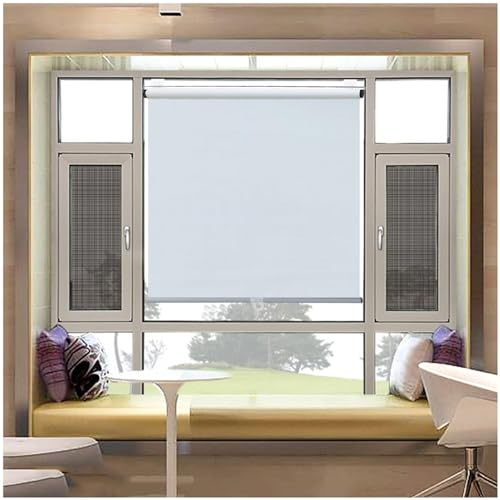Fensterrollos Ohne Bohren, Verdunkelungsrollos Fenstervorhang, Einziehbare Balkon Sonnenschutzrollos, Seitenzugrollo Klemmrollo,temporäre Sichtschutz Jalousien,white-120x200cm/47 * 79in
