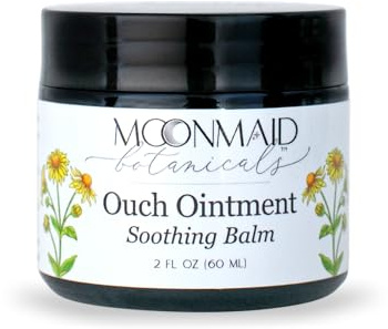 MoonMaid Botanicals Ouch Healing Ointment 2oz | Soothing Balm for Tired Muscles, Itchy Skin, Minor Discomforts | Blend of Calendula, Comfrey, Arnica Infused in Organic St. John’s Wort & Olive Oil