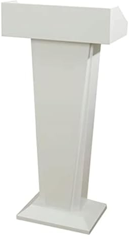 TAIPINGOZ Podium, Stehendes Podium, Rednerpult, Eisen Podium Rezeption Pulte for Kirchen Konferenztisch Lehrer Podien(White)