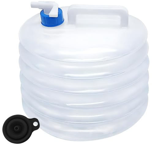 FANWINKJ 10L bidón de agua con grifo plegable con embudo, cubo plegable para camping y senderismo