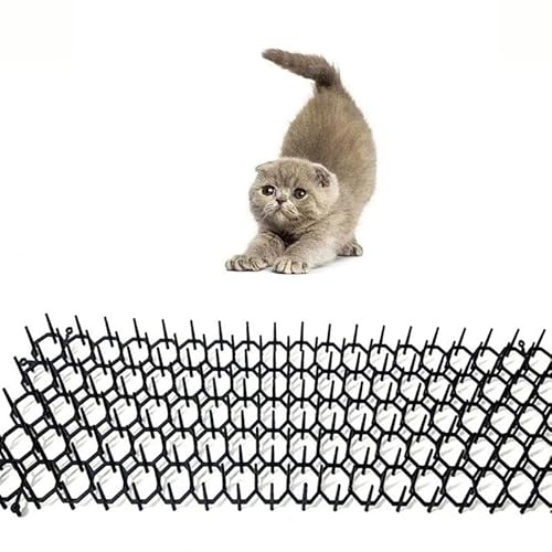 FIYSON Dornengitter Gegen Katzen,12 Stück Tier Barriere mit Spikes,Katzen abwehrmatte,Tier Barriere Dornengitter KatzenabwehrKatzenschreck Gitter,Für Außen blumenbeet Haustierzaun Anti Climb (34*42cm)