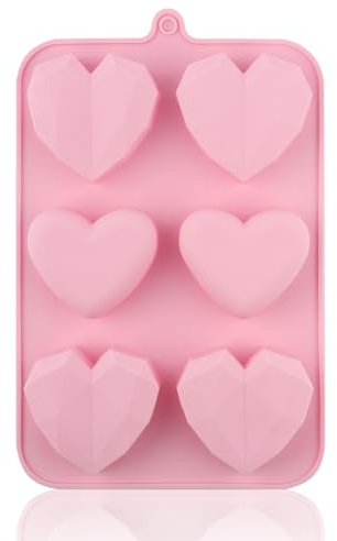 Silicone Heart Mould | 25.5x17.3x3cm Pink Wax Melt Mould Valentine's Day Moulds Heart Chocolate Sweet Moulds Silicone Moulds for Wax Melt Valentine's Day Party Supplies