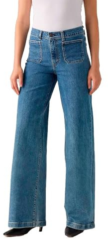 Levi's Women's 728 Tailored Hr Wide Leg Jeans, Mosey Mid Stone, 31W x 30L