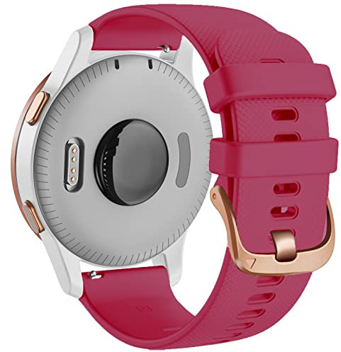 DJDLFA 18 mm Silikon-Lederarmband für Damen Vivoactive 4S 3S Venu 2S Smartwatch Active S Move 3S Schnellverschluss-Armband, For Vivomove 3S, Achat