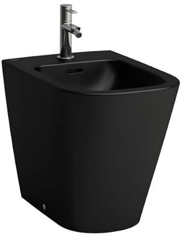 LAUFEN Meda Standbidet, 1 Hahnloch, mit Überlauf, 360x540x430mm, H8321117163021, Farbe: Schwarz Matt