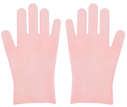 Silicone Cleaning Gloves Waterproof Dishwashing Cleaning Gloves Scrubber Dish Washing Sponge Rubber Gloves Cleaning Tools Kitchen Cleaning Gloves Car Washing Suitable For House Cleaning(Pink)