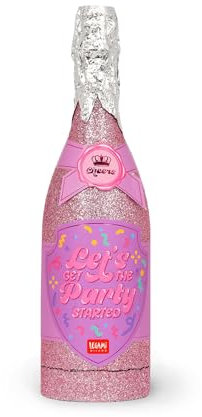 Legami - Maxi Bottle Party Popper, Bottiglia Sparacoriandoli, Colore Rosa, Prodotto con Contenuto Sottopressione, Coriandoli di Carta Multicolore