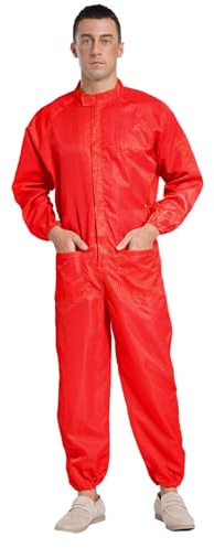 ranrann Herren Arbeitsanzug Einteiler Lackieranzug Antistatische Schutzanzug mit Klettverschluss Werkstatt Labor Uniform Arbeitskleidung