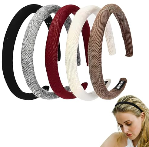Kabwea Lot de 5 Serre-tête antidérapants multicolores, élégant pour femmes