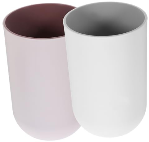 Sosoport 2 Piezas Vaso para Cepillos de Dientes Vaso para Enjuague Bucal Baño Hogar Reutilizables
