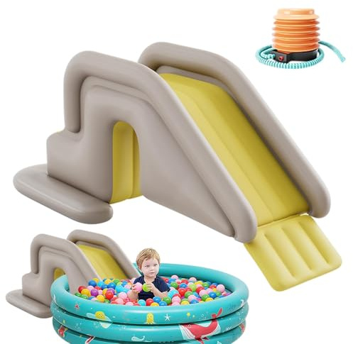 Toboggan Gonflable pour, Toboggan Aquatique extérieur Anti-retournement Amusant pour piscines gonflables