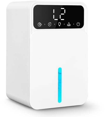 Cexovo 1500ML Luftentfeuchter Elektrisch Kleiner Energiesparender Tragbarer | mit LED-Anzeige, Timer, 7 Farbiges Licht, Ultra Leise, Automatische Abtauung, Dehumidifier für Schlafzimmer, Bad, Home