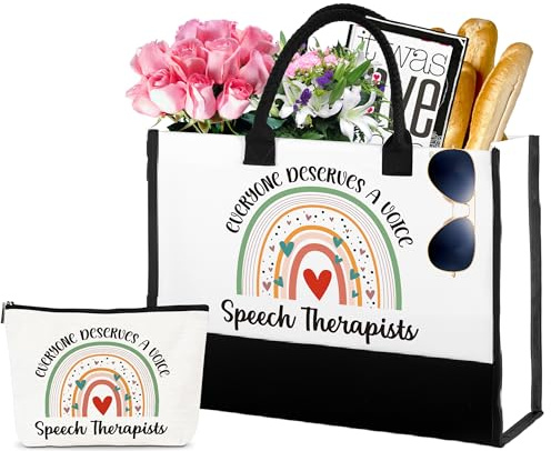 Sitsink Speech Language Pathologist SLPs Gift - SLP Gifts for Women, Tote Bag Makeup Bag, Pediatric Therapists, Speech Therapist Assistant SLPAs Graduation Birthday Christmas