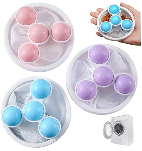 Gcroet Pet Hair Remover for Laundry, 3-Pack Washing Machine Lint Catcher Bags, Reusable Mesh Filter for Washer Drum.