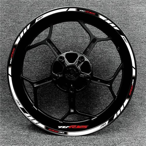 Llanta Decorativas Pegatina Adhesivos para Llantas De Motocicleta para Yamaha YZFR125 YZF R125 R 125 YZF-R125 17 Pulgadas. Cinta Reflectante para Pegatinas RuedasMoto(Color 5)