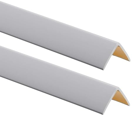 2er-Set Winkelprofil selbstklebend aus PVC 25x25mm 130cm Grau | Kantenschutz, Kantenschutzprofil aus PVC-Gummi, elastischer Eckschutz, einfache Montage ohne Bohren