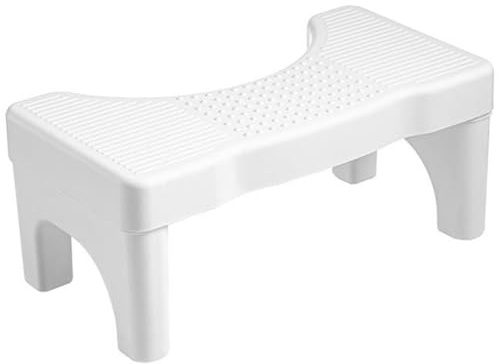 MAGICLULU Tabouret de Toilette en Polypropylène Blanc Antidérapant, Marchepied Ergonomique Taille pour Adultes et Garçon et Filles, Aide Position Accroupie Saine, Chaise Salle de Bain
