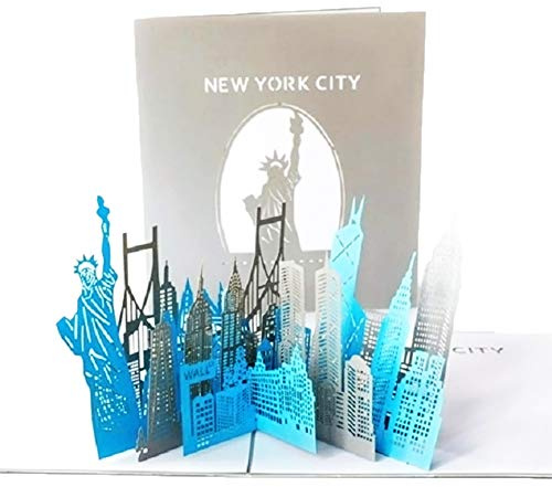 Paper Spiritz Grußkarten “New York Stadt” 3D Pop Up Karten Glückwunschkarten mit Umschlag für Geburtstag Hochzeit Feiertag
