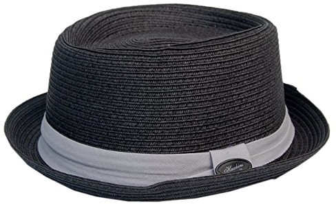 Cool4 Pork Pie stråhatt svart sommar halmhatt naturlig bast keps solskydd solhatt PP04 (58)