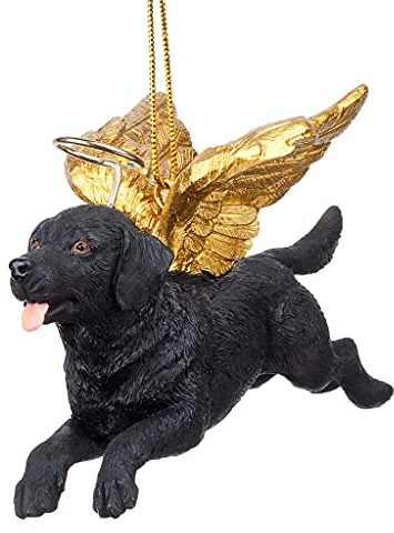 Design Toscano JH170714 Julprydnad - svart cabot labrador retriever semester hund ornament ängel