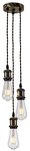 HJXDtech Lampadario a sospensione 3 Luci Zoccolo E27 Supporto DIY per Casa, Bar, Ristoranti, Cafe, Club