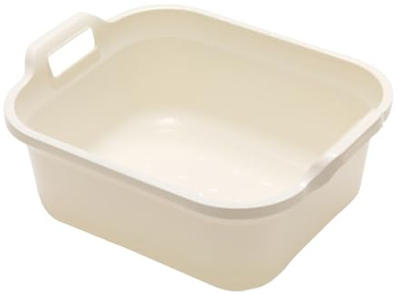 Addis 517937 große Spülschüssel mit Griffen, rechteckig, 10 l, Cremefarben, 39 x 32 x 14 cm