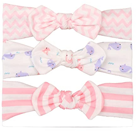 Vellette Cerchietti e Fasce per capelli Fascia Capelli Bimba Cotone Bowknot Elastica Colori Diversi Regalo per Neonate Bambine 3Pcs