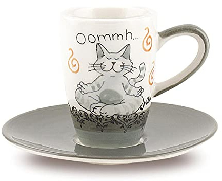 Mila Keramik Espresso-Tasse mit Untere, Oommh Katze Pure | MI-88402 | 4045303884021