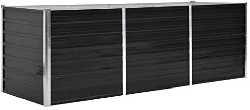 vidaXL Hochbeet Pflanzkübel Blumenkasten Garten Pflanzkasten Terrassen Gemüsebeet Gartenbeet Pflanzbeet Anthrazit 240x80x77cm Verzinkter Stahl