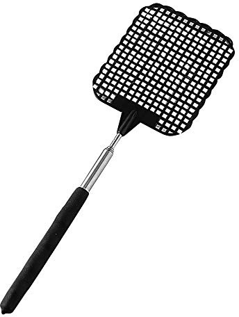 Vogueing Tool Mückenklatsche, 5 Stück, ausziehbare Fliegenklatsche aus Kunststoff, teleskopisch, flexible Klatsche für Fliegen, Mücken, Wespen, Schädlinge (schwarz)