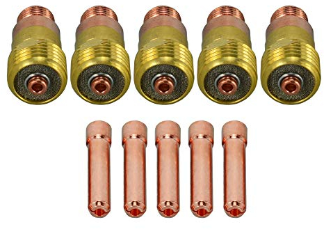 RIVERWELD WIG-Kurzes Gasspiegel - Kollektorgehäuse 17GL332 10N24S 2,4 mm Kit für SR WP 17 18 26 TIG-Schweißbrenner, 10 Stück