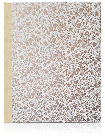 Eckspannmappe Goldblumenranke Naturleinen, A4