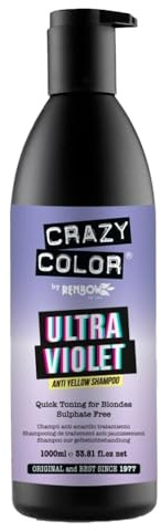 Crazy Color No Yellow Shampoo Ultraviolet 1000ml - shampoing anti-jaunissement