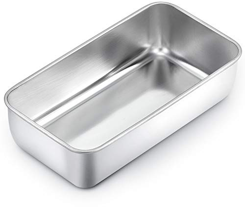 Homikit 2Lb Loaf Tin, Stainless Steel Cake Loaf Pan for Baking Banana Bread | Rectangle Loaf Tin for Baking 2Lb Toast/Meatloaf/Pie/Lasagna, Healthy, Non-rust & Sturdy, Oven and Dishwasher Safe